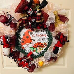 Ladybug Themed Decorative Wreath
